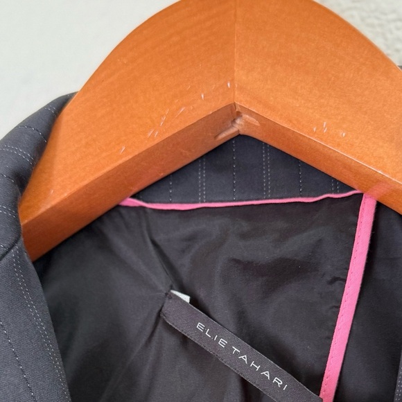 Elie Tahari Designer Dark Gray Charcoal Blazer Jacket Women’s Size Small - Picture 4 of 5